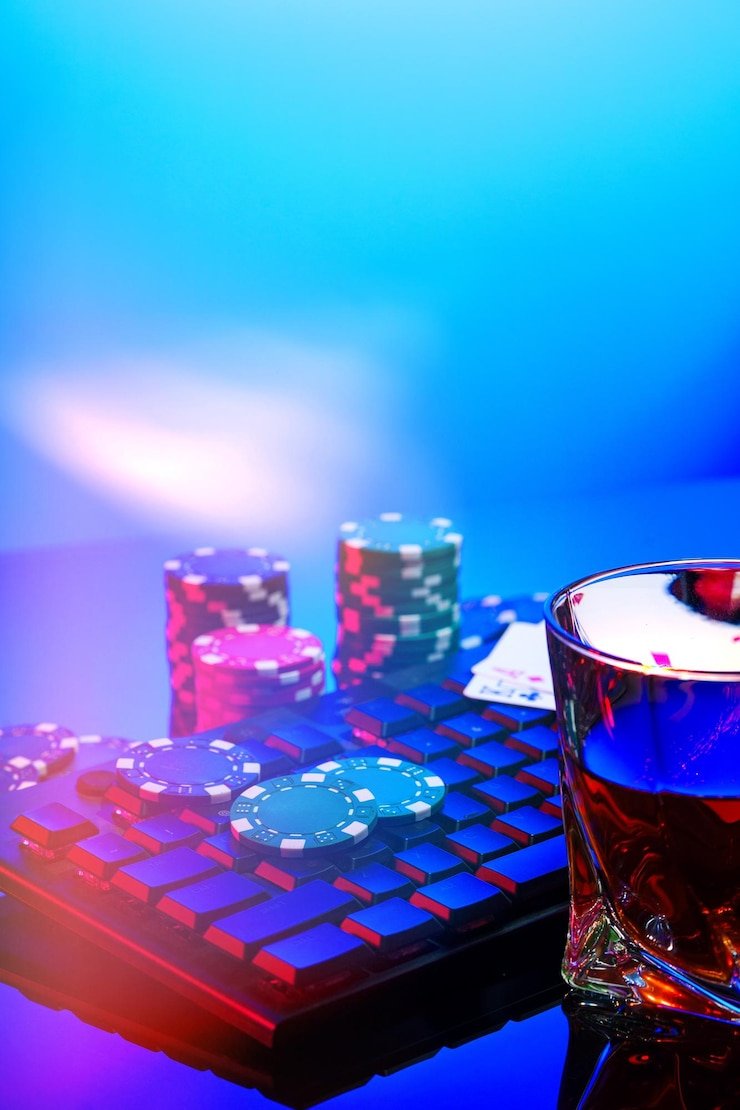 Antarmuka permainan arcade dengan tombol taruhan yang jelas